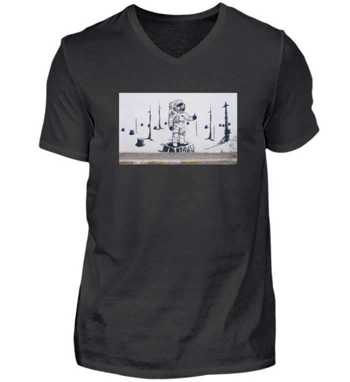 MARS ON EARTH | Shirt für die Erde - Herren V-Neck Shirt-16