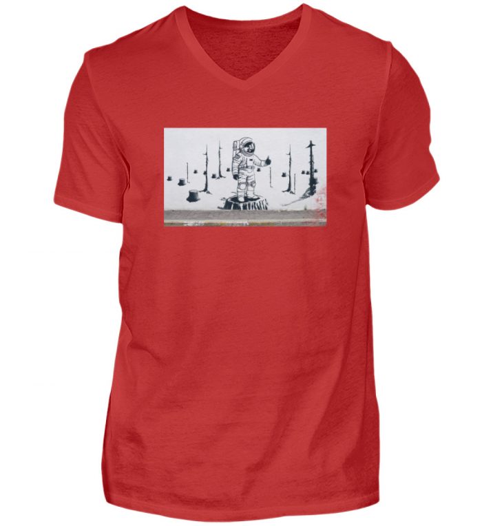 MARS ON EARTH | Shirt für die Erde - Herren V-Neck Shirt-4