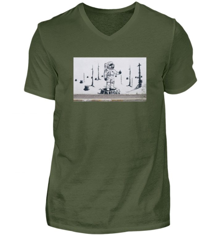 MARS ON EARTH | Shirt für die Erde - Herren V-Neck Shirt-2587