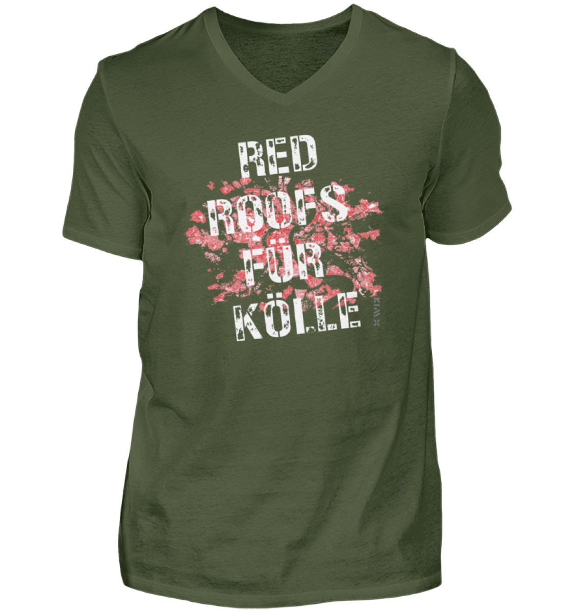 RED ROOFS FÜR KÖLLE | Shirt für die Stadt der roten Dächer - Herren V-Neck Shirt-2587